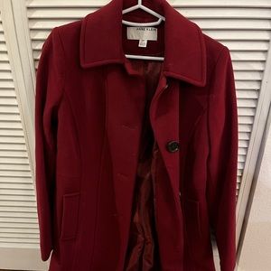 Anne Klein 0P red wool coat